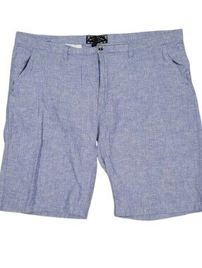 Raw Yarn Industries Mens Linen Blend Shorts Size 40 Blue Preppy Coastal Resort